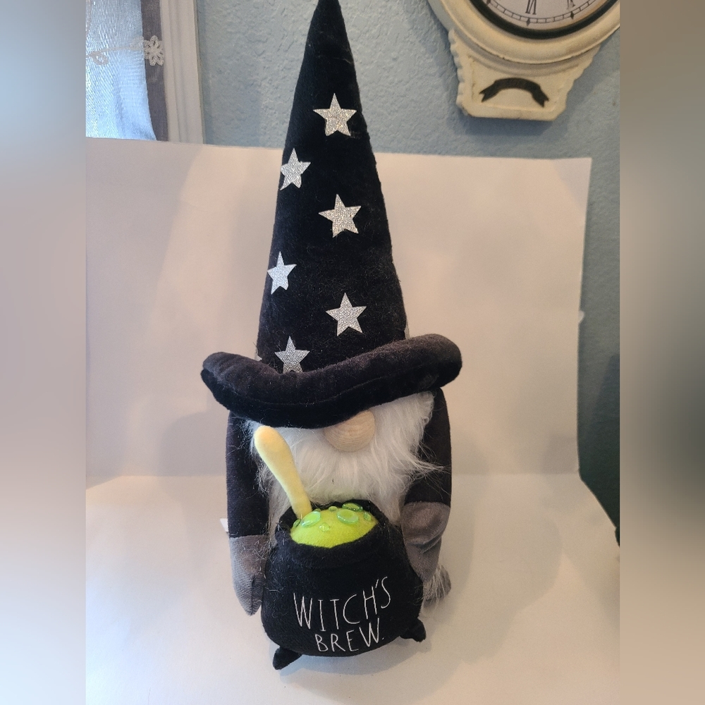 Rae Dunn plush Gnome Wizard Witches Brew stuffed weighted base Decor Halloween